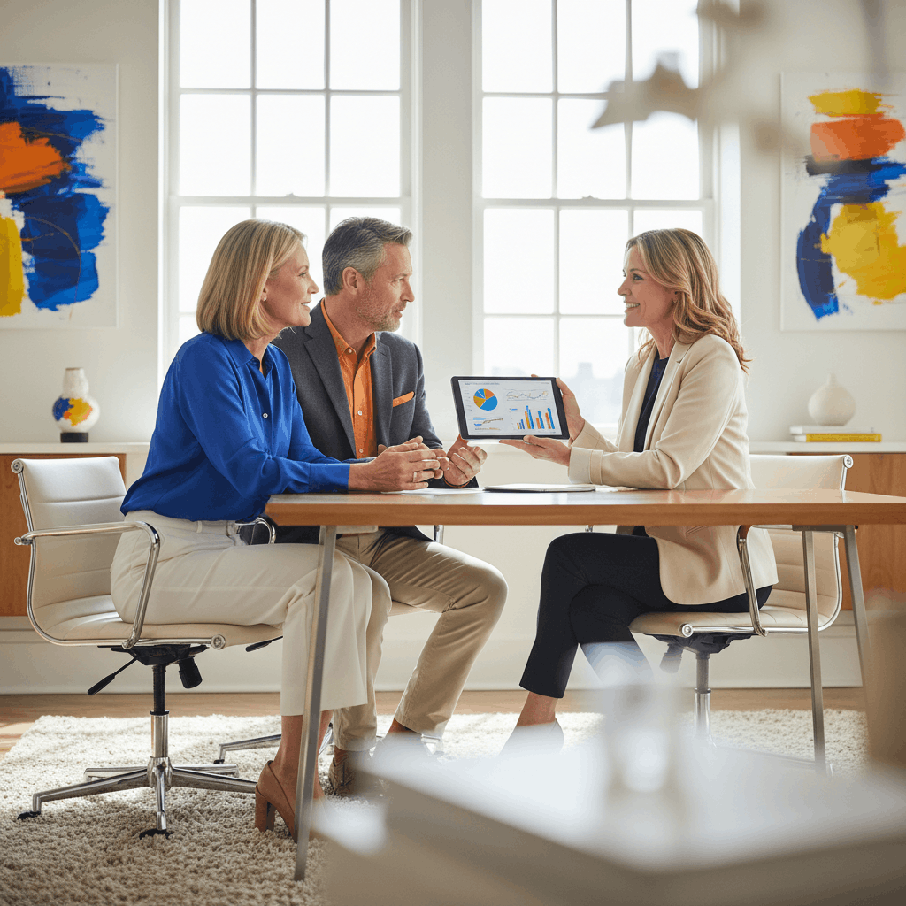 vibrant20 (1) couple meeting with a financial planner