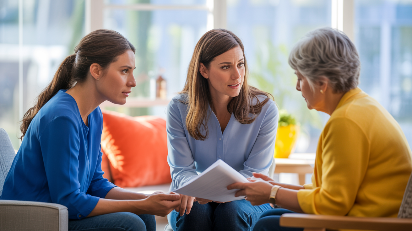 crisis couple having a long-term care insurance consultaion