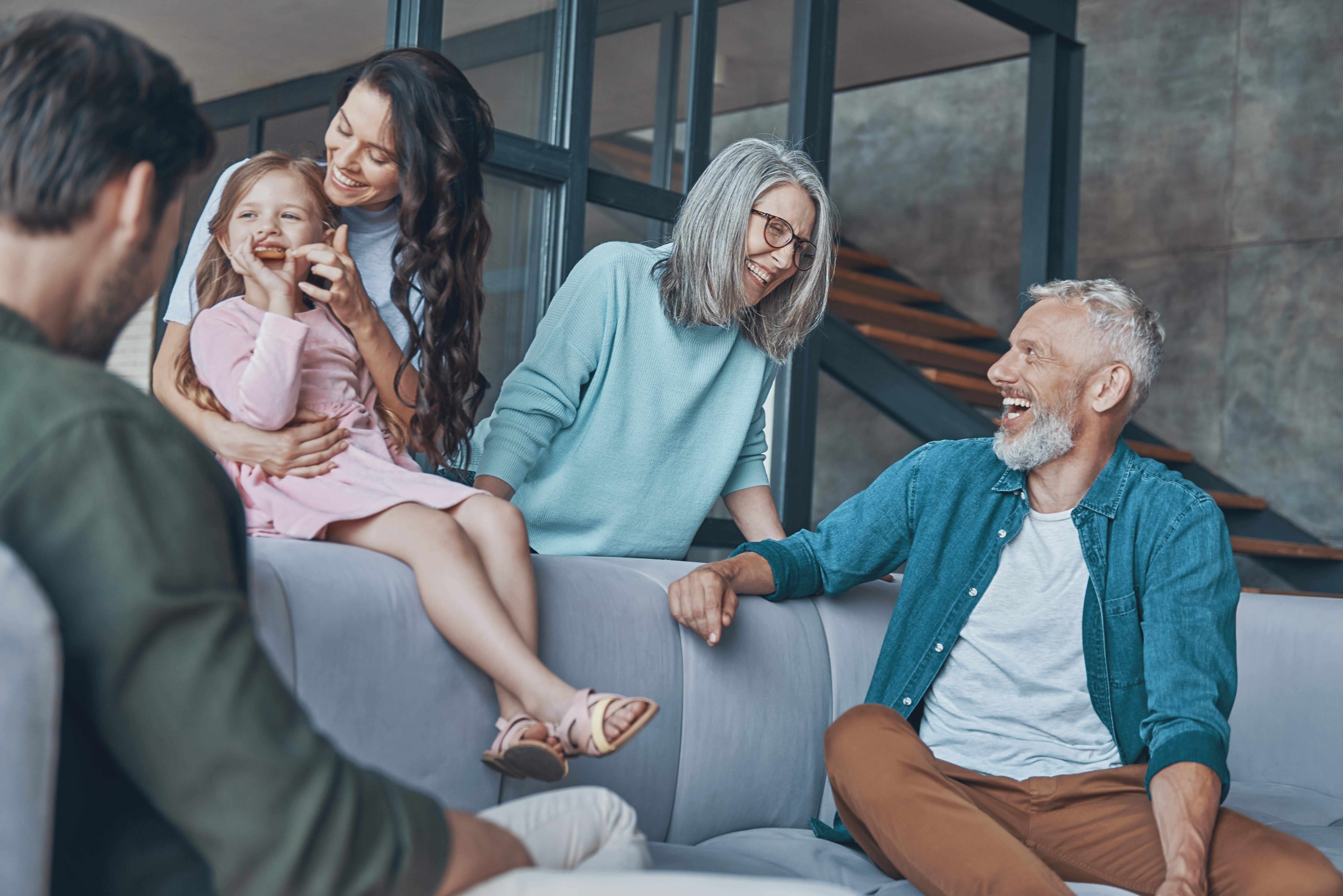 happy family spending time together